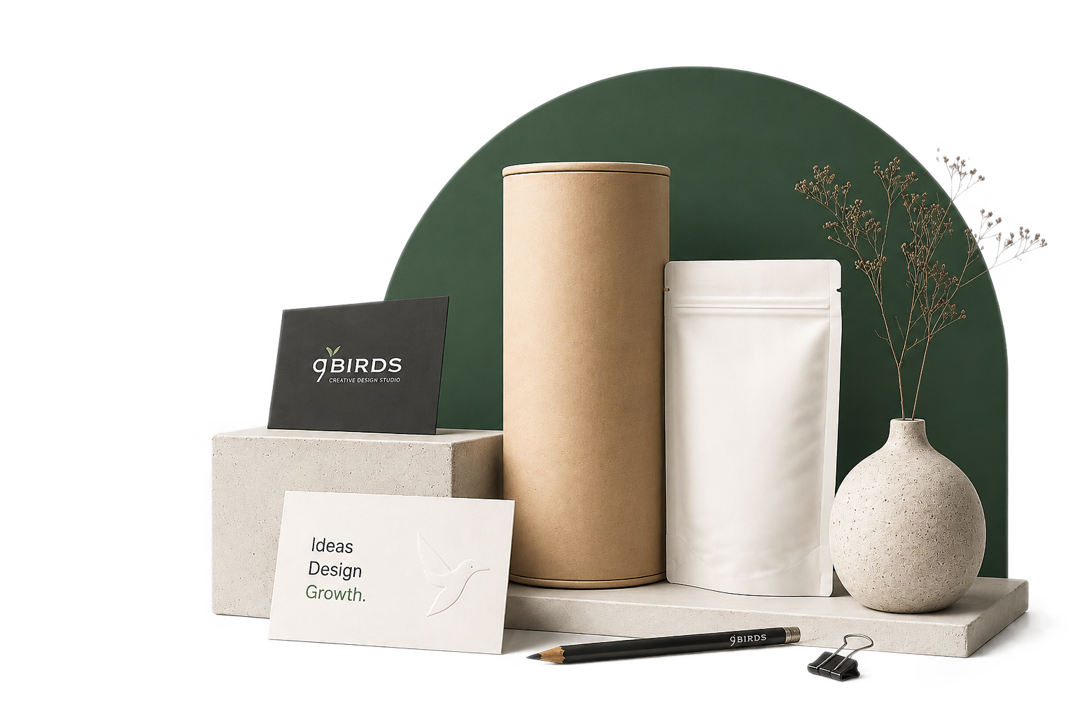 9 Birds Branding Mockup